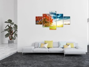 Obraz skąpanego w słońcu krajobrazu (125x70 cm)