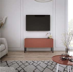 Szafka RTV: Ceglasty, 100 x 52 x 32 cm, nogi czarne