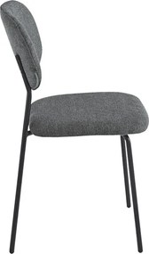 Komplet 2 nowoczesnych krzeseł antracytowych "Nika" z pokryciem materiałowym i metalowym stelażem cm 48x54 86h