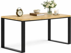 Dębowe długie industrialne biurko komputerowe 170x70 H8-K14