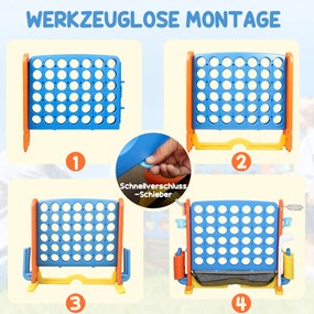 AIYAPLAY Zestaw 4 w 1, Cztery w rzędzie, regulowana wysokość, siatkowa kieszeń, plastik, kolorowy