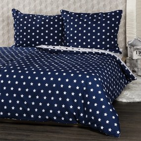 4Home pościel bawełniana Stars Navy blue, 160 x 200 cm, 70 x 80 cm