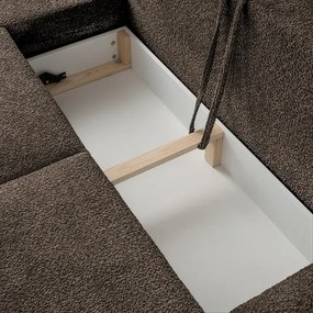 Narożnik z Funkcją Spania VELIO Rozkładany Mocca Boucle