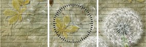 Obraz - Dmuchawce unoszone wiatrem (z zegarem) (90x30 cm)