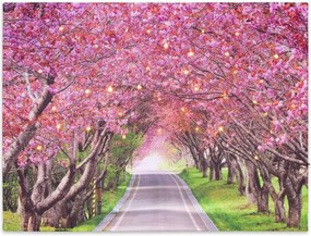 Obraz ścienny przedstawiający kwitnącą aleję drzew, 40 diod