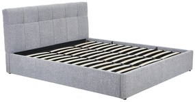 Łóżko ze skrzynią 180 x 200 cm - Tkanina z bukli - Szary - MAZIRI