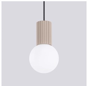 Szarobrązowa lampa wisząca ze szklanym kloszem ø 12 cm Orbital – Nice Lamps