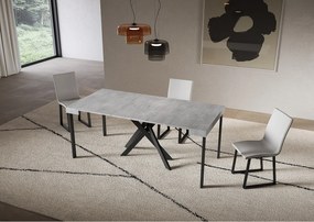 Saki Mały rozkładany stolik konsolowy 90x40/196 cm nogi betonowe antracytowe