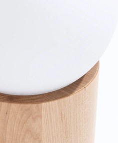 Biało-naturalna lampa stołowa ze szklanym kloszem (wysokość 21 cm) Surtur – Sollux