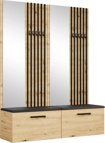 Masseno Garderoba MODULO 161,2/204/40 cm do Przedpokoju Nowoczesna Dąb Artisan