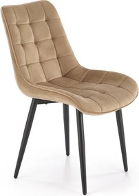 Pikowane aksamitne krzesło do jadalni K580 Halmar