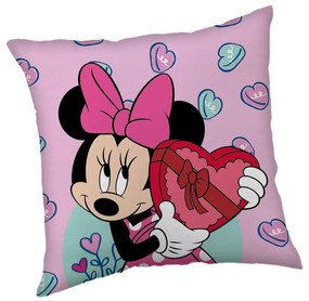 Polarowa poduszka dziecięca 40x40 cm Minnie "Purple" – Jerry Fabrics