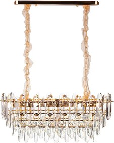 Nowoczesny żyrandol kryształowy do salonu, złoty – Owalny 80 cm – Las Vegas