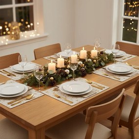 Podkładka pod Talerz Złota Mata na stół 33x45 cm w gwiazdki dekoracyjna