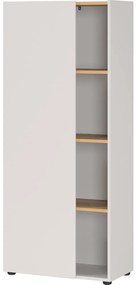 Kremowy regał w dekorze dębu 61x145x34 cm Adrano – Germania