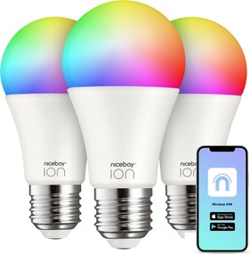 Żarówki Niceboy ION SmartBulb RGB, 9 W, E27, 3 szt.