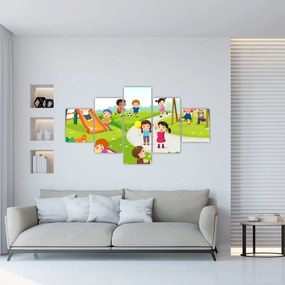 Obraz dziecięcych zabaw w piaskownicy (125x70 cm)