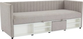 Łóżko dzienne ze skrzynią  80 x 200 cm - Tkanina - Taupe - LAOZIA