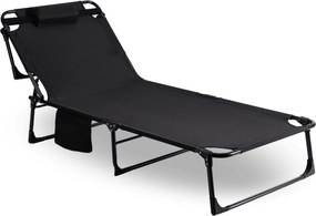 Leżak Ogrodowy VENUS 190x73 cm Czarny