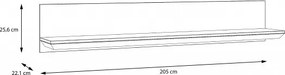 Półka wisząca w stylu prowansalskim 205 cm Iloppa 02