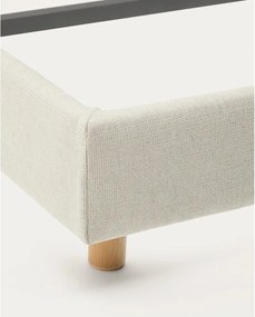 Szare tapicerowane łóżko jednoosobowe bez stelaża 90x200 cm Valma – Kave Home