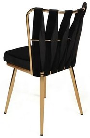 Zestaw krzeseł do jadalni Kusakli Black and Gold,2 szt., 2 szt.