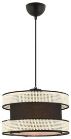 Lampa wisząca na lince HALO 1xE27/60W/230V czarna/kremowa