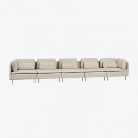 Modułowa Sofa 5-częściowa Oriol Tkaniny Beżowy Krem - Sklum