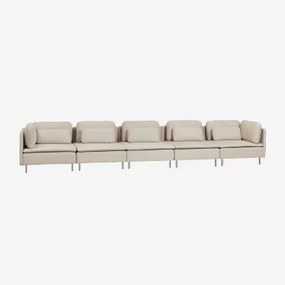 Sofa Modułowy 5-częściowy Oriol Tkaniny Beżowy Krem - Sklum