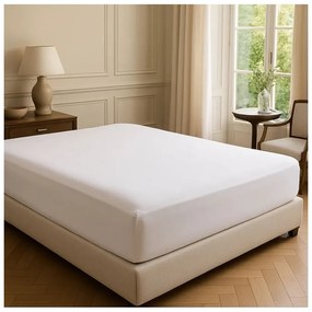Białe prześcieradło z bawełny renforcé z gumką 200x180 cm Ranforce – Mila Home Luxury
