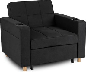 Fotel do Spania SOLOR Rozkładany Amerykanka Czarny Loft