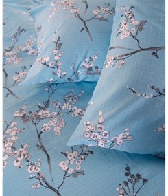 Niebieska pościel jednoosobowa z bawełny renforcé 140x200 cm Blue Floral – Mila Home Luxury