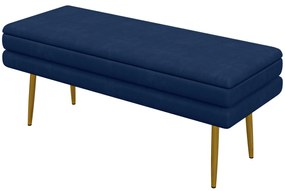 HOMCOM Ławka Tapicerowana z Miejscem do Przechowywania, Stal, 79,5 cm x 37,5 cm x 43 cm, Niebieska