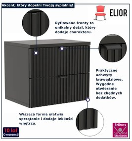 Wisząca czarna szafka nocna K3-E24