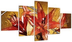 Obraz kwiatów lilii (125x70 cm)
