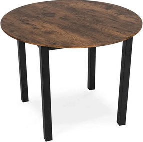 Stół Okrągły TEO 100 cm Dąb Rustykalny/Czarny do Jadalni Salonu Loft