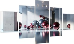 Obraz - 3D przestrzeń z kulami II. (125x70 cm)