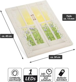 Obraz podświetlany - słońce za oknem, 1 LED, 30 x 40 cm