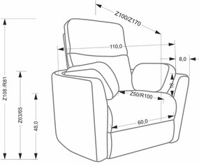 Beżowy rozkładany fotel wypoczynkowy M2-Z17