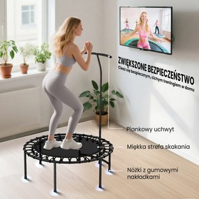 SPORTNOW Trampolina Rebounder, 5-stopniowy regulowany uchwyt, trampolina do treningu, Czarny