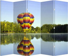 Parawan - Balon na ogrzane powietrze nad jeziorem (210x170 cm)