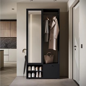 MINIO go for it, Garderoba DAFNI w kolorze czarny grafit