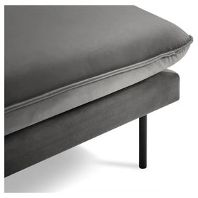 Ciemnoszara narożna aksamitna sofa prawostronna Cosmopolitan Design Vienna