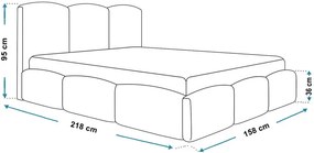 Łóżko pluszowe z zagłówkiem i pojemnikiem 140x200 Nifea 4X - 36 kolorów