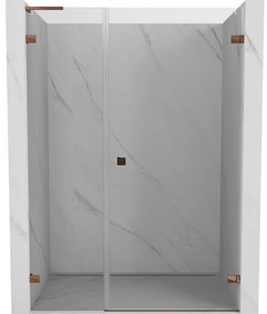 Mexen Lunar-B L drzwi prysznicowe uchylne prawe 135 cm, transparent, różowe złoto - 832SL-135-050-60-00-P