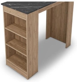 Stolik barowy z blatem w dekorze marmuru 47x120 cm Peru – Marckeric