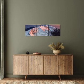 Obraz - Zimowa panorama górska II. (z zegarem) (90x30 cm)