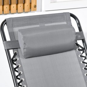 Outsunny Fotel Bujany na Zewnątrz, odporny na pogodę, składany, z Poduszką, do 120 kg, Jasnoszary