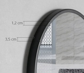 Okrągłe lustro ścienne Messa z półką 80 cm