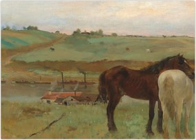 Obraz - Edgar Degas, Horses in a Meadow, reprodukcje (70x50 cm)